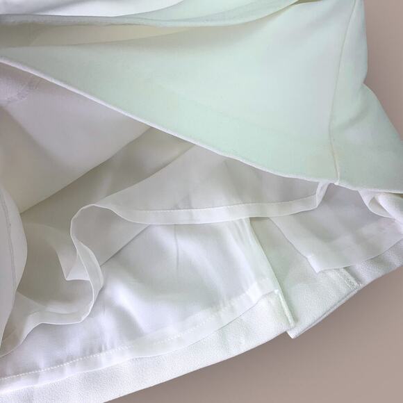 Saint Tropez West Chiffon Wrap Pencil Casual Skirt Lined Size 6 Cream Whte - Picture 10 of 14